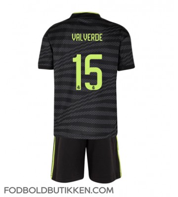 Real Madrid Federico Valverde #15 Tredjetrøje Børn 2022-23 Kortærmet (+ Korte bukser)